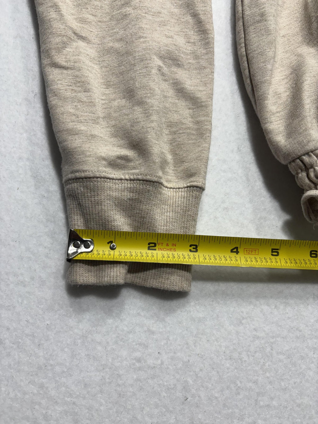 MICHAEL Michael Kors Top Womens Small Beige Crew Neck Long Sleeve Ruffle Hem