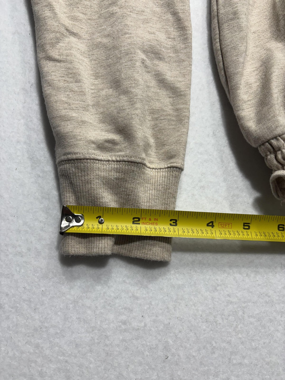 MICHAEL Michael Kors Top Womens Small Beige Crew Neck Long Sleeve Ruffle Hem