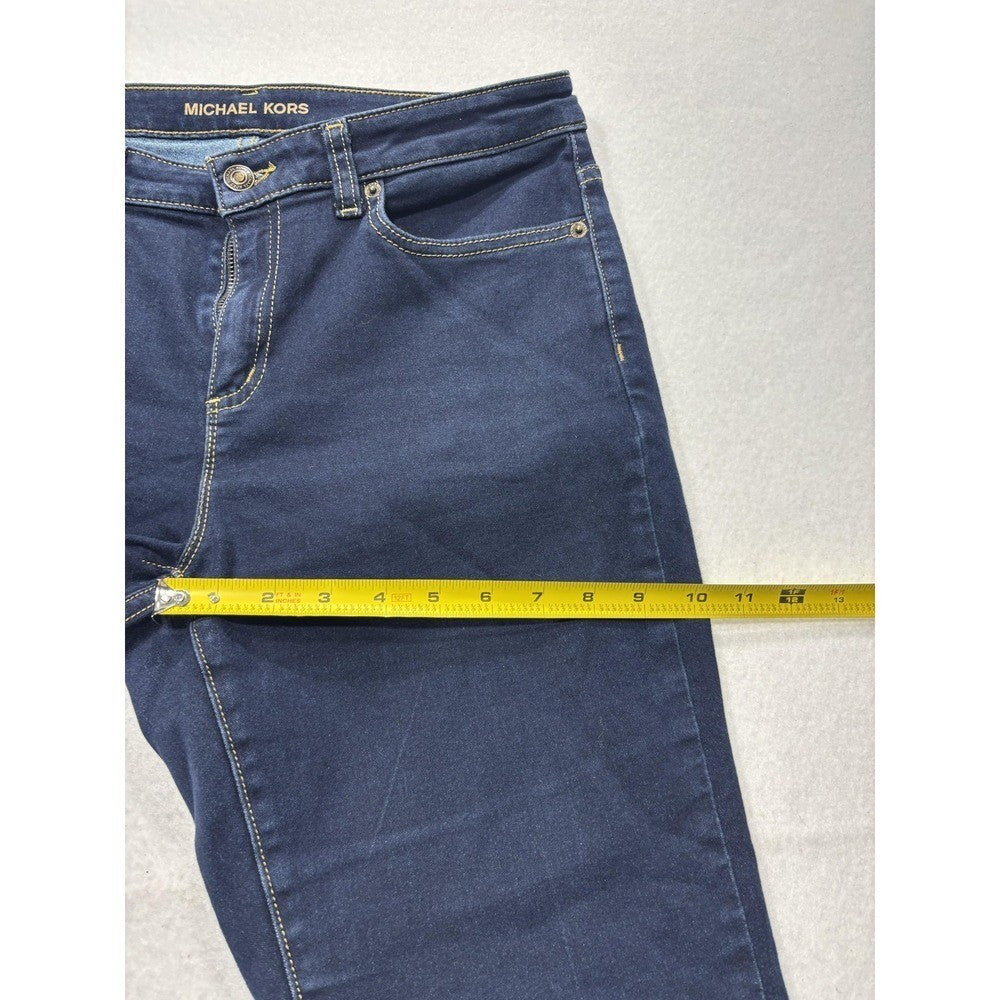 Michael Kors Izzy Skinny Jeans Womens 10 Blue Dark Wash Mid Rise Stretch 32x28