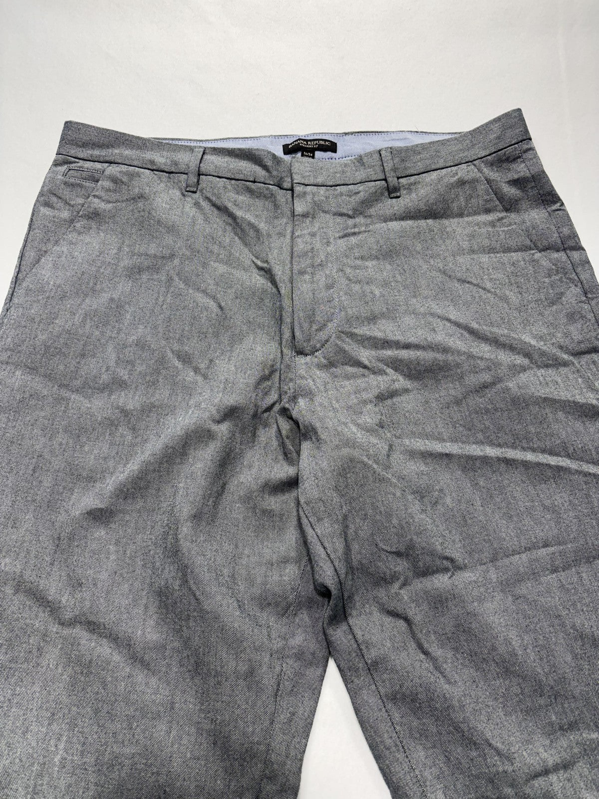 Banana Republic Chino Pants Mens 36x34 Gray Straight Fit Chambray Casual Work