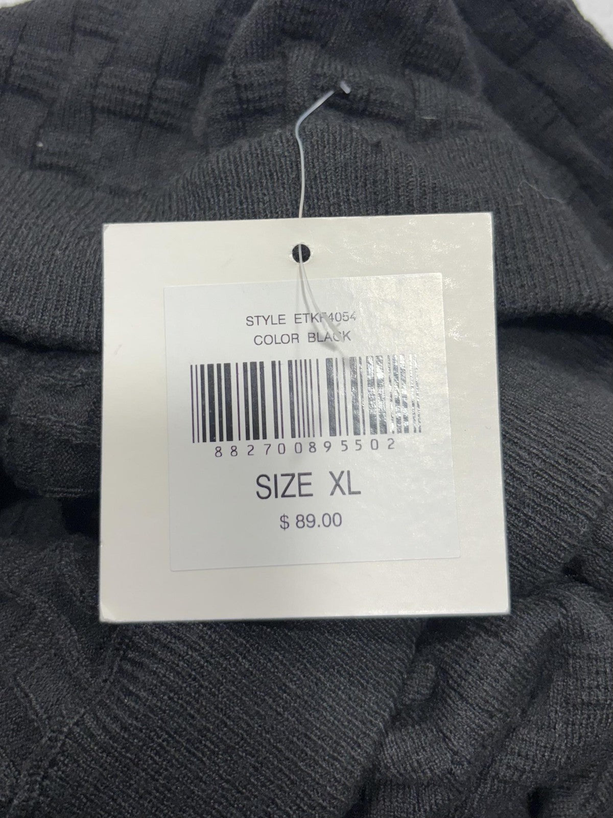 Ellen Tracy Pants Womens XL Black Textured Knit Wide Leg Cropped Pull On
