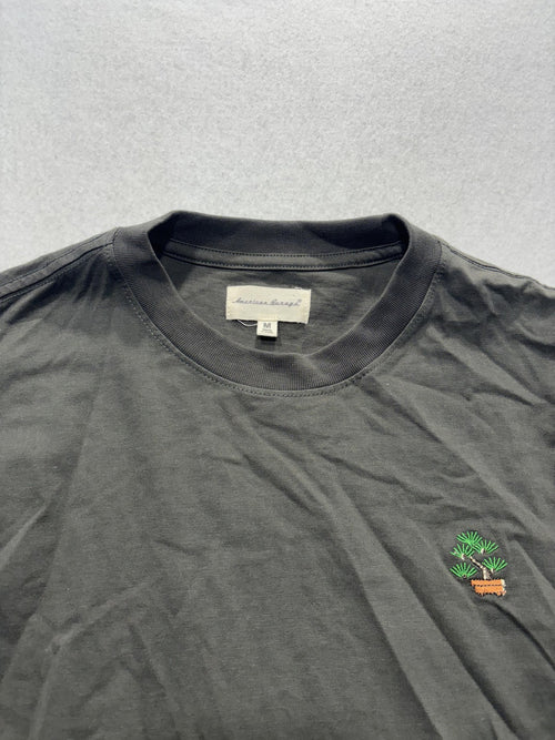 American Garage Shirt Mens Medium Gray Bonsai Tree Embroidered Graphic Tee