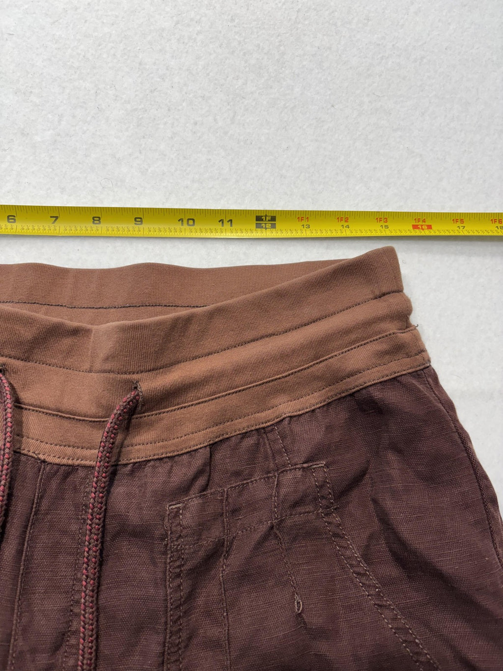Anthropologie Jogger Pants Womens Medium Brown Nomad Cargo Twill Elastic Waist