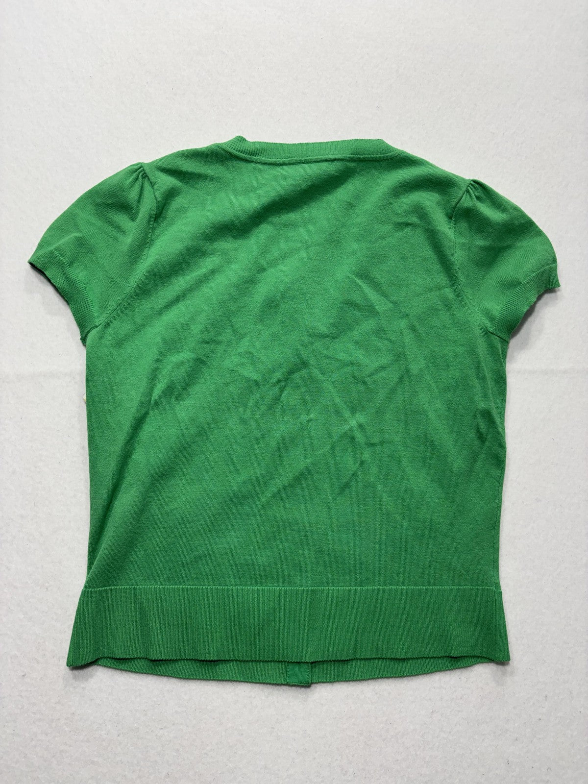 INC International Concepts Cardigan Womens Medium Green Beaded Short Sleeve