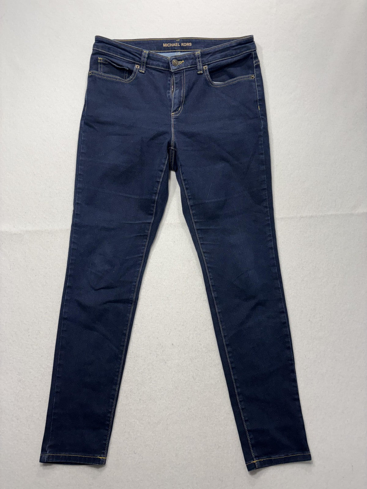 Michael Kors Izzy Skinny Jeans Womens 10 Blue Dark Wash Mid Rise Stretch 32x28