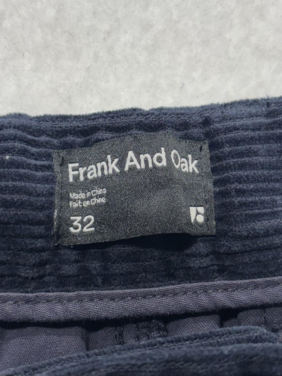 Frank And Oak Corduroy Pants Mens 32x26 Blue Pleated Relaxed Cropped Tapered