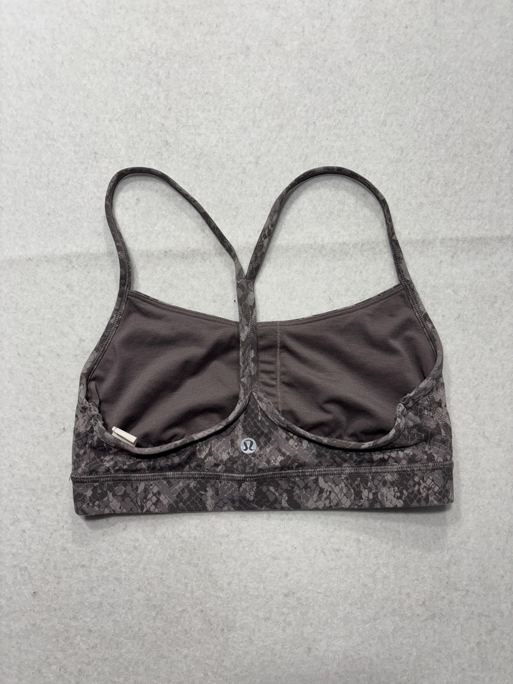 Lululemon Sports Bra Womens 6 Gray Animal Print Racerback Padded Yoga Athletic