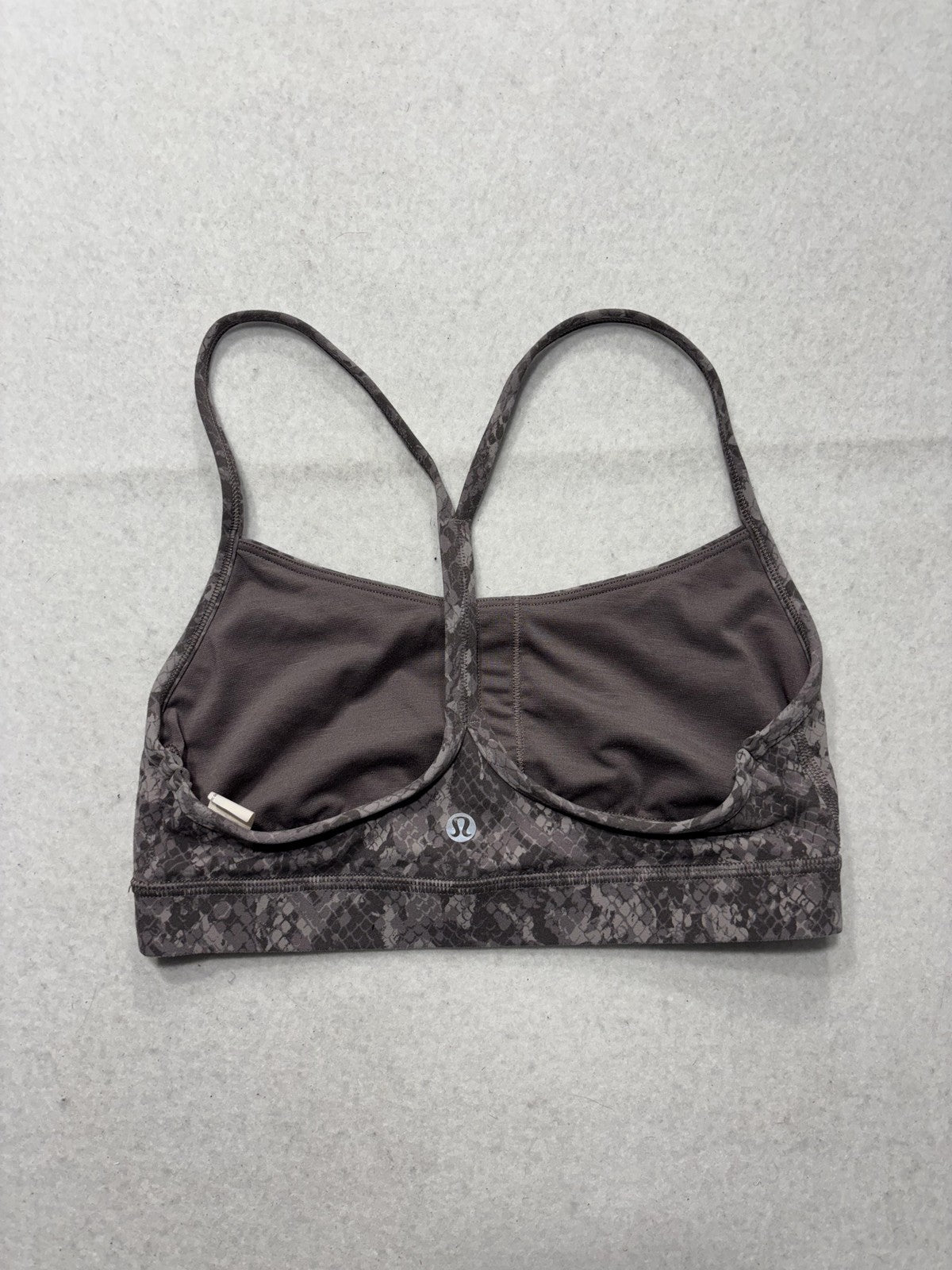 Lululemon Sports Bra Womens 6 Gray Animal Print Racerback Padded Yoga Athletic