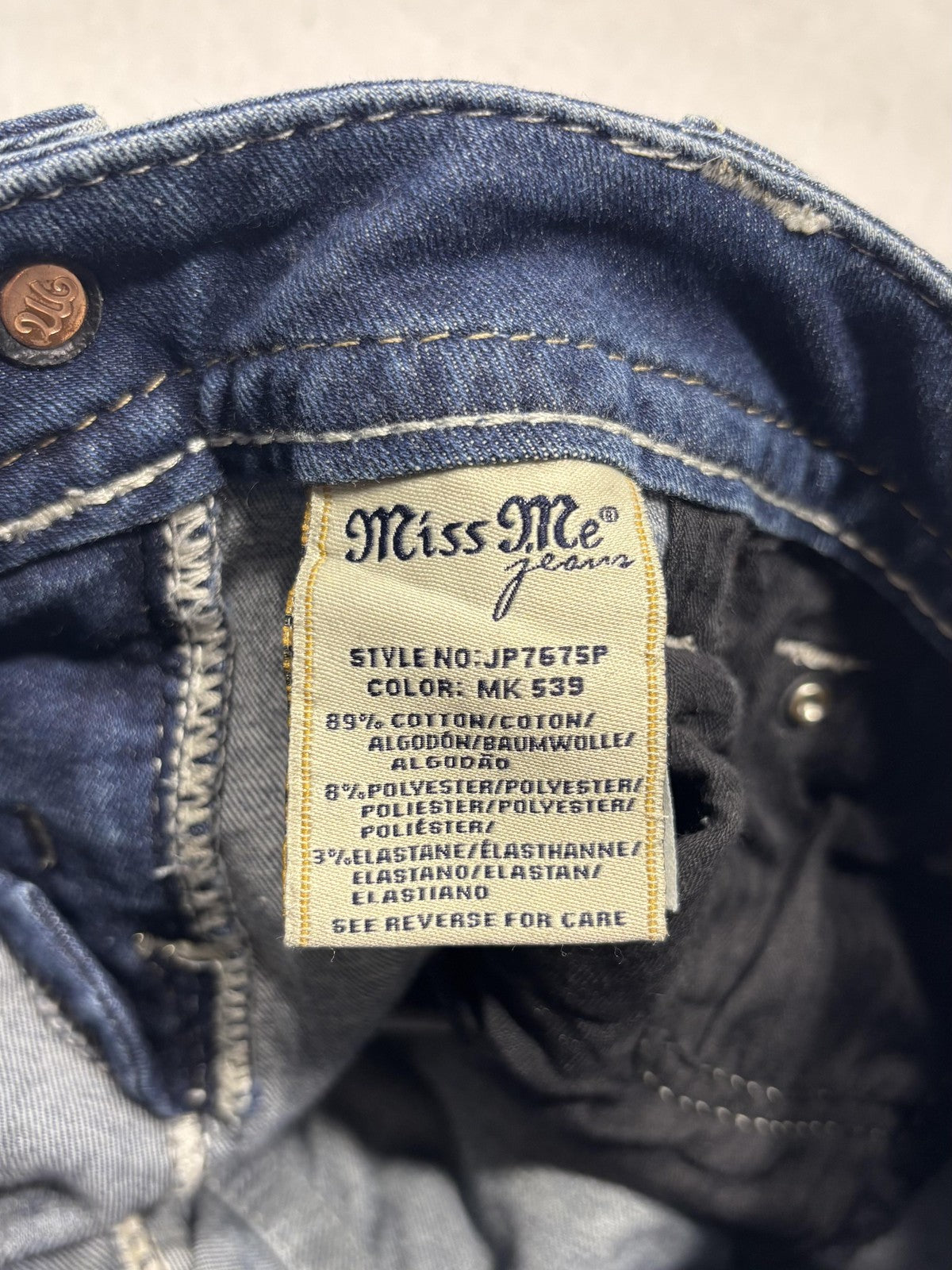 Miss Me Jeans Womens 27 Blue Wash Low Rise Signature Capri Embellished 27x21