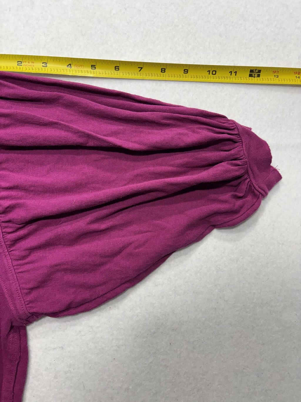 We The Free Shirt Womens Medium Purple Scoop Neck Long Balloon Sleeve Cropped