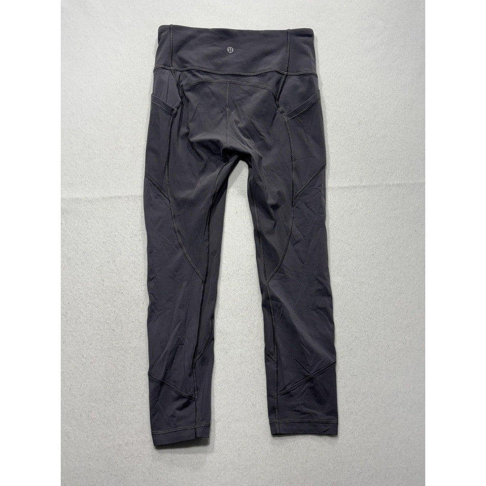 Lululemon Leggings Womens 6 Gray High Rise Cropped 23.5" Inseam Pocket Stretch