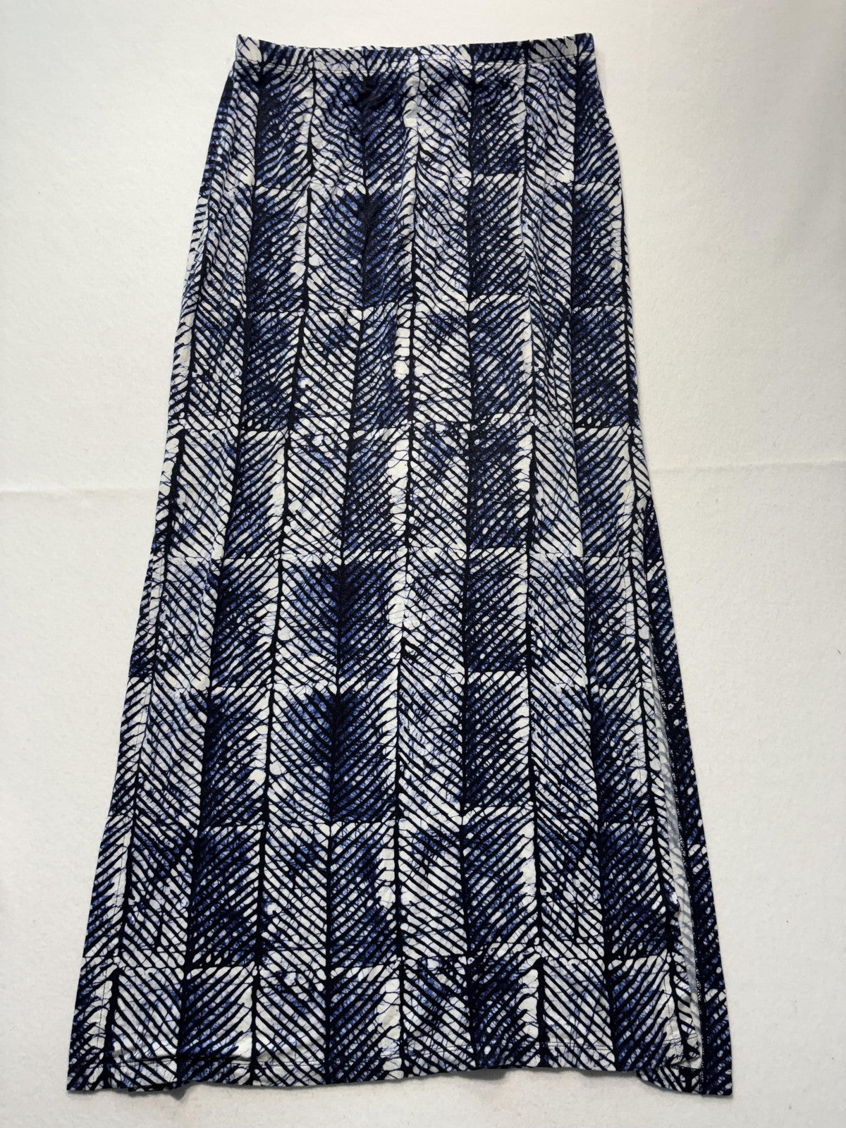 MICHAEL Michael Kors Skirt Womens 1X Plus Blue Geometric Print Maxi Long Jersey