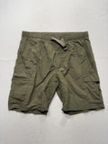 Columbia Swim Shorts Mens Large Green Elastic Waist Cargo Pockets Mesh Lined