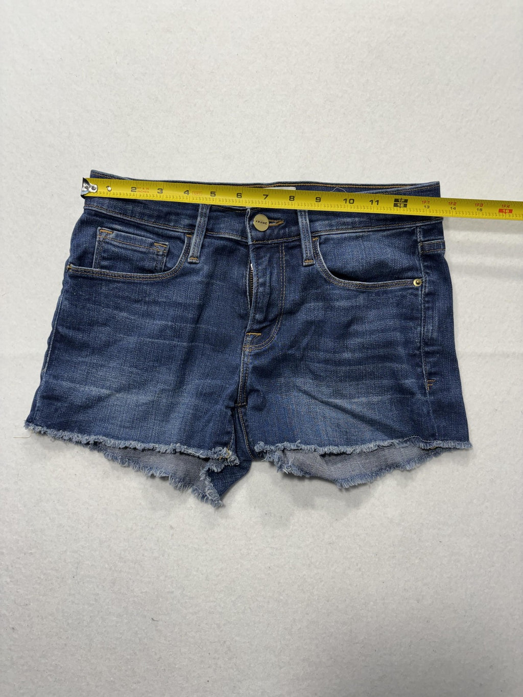 FRAME Denim Shorts Womens 24 Blue Le Cutoff Raw Hem Stretch Casual Summer