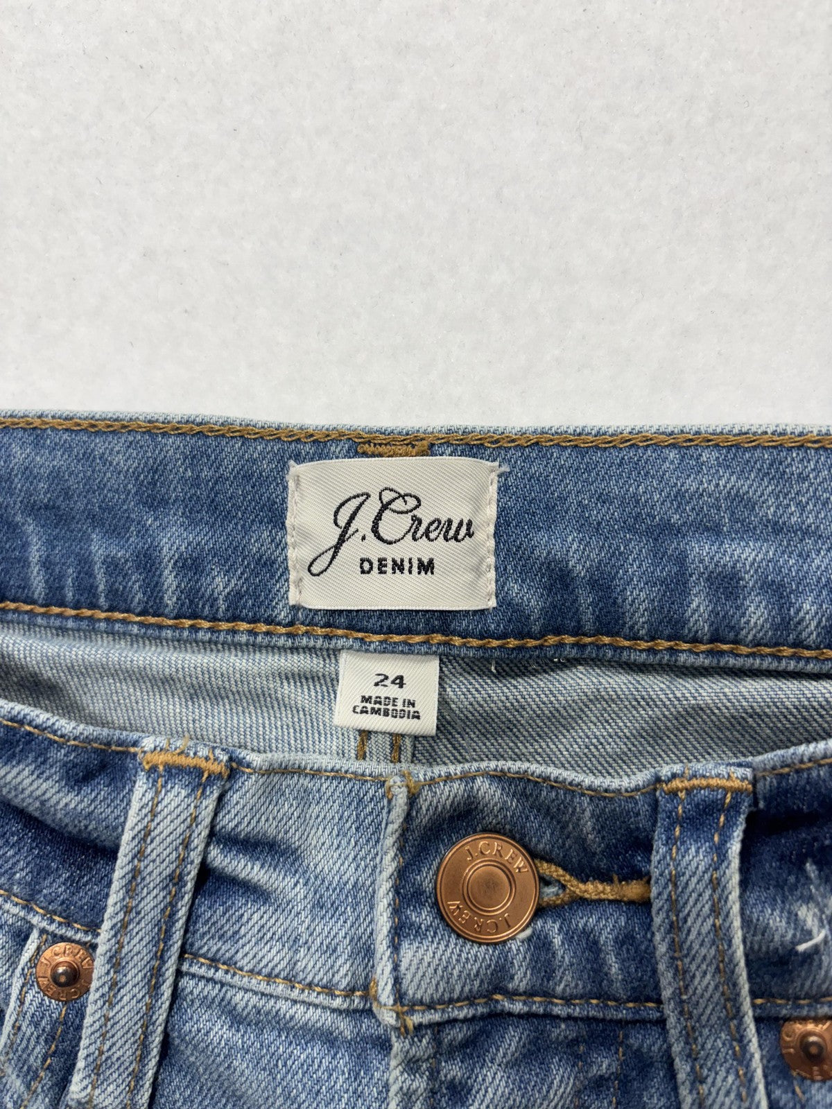 J.Crew 9" Toothpick Jeans Womens 24 Blue Medium Wash Mid Rise Skinny Stretch