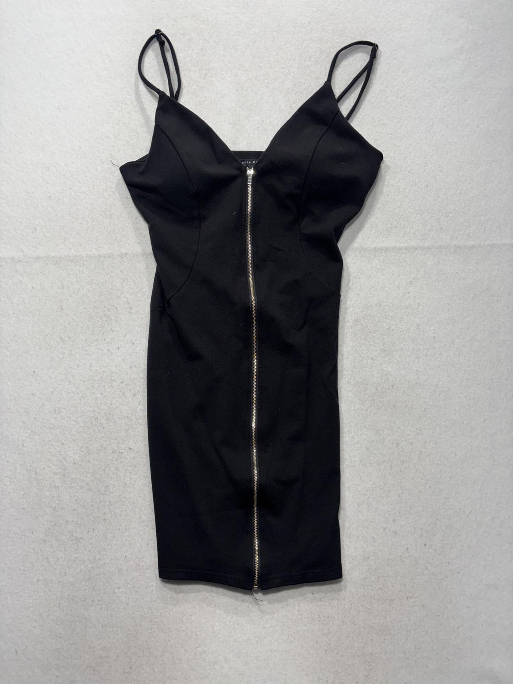 Haute Monde Dress Womens Large Black V Neck Zip Bodycon Mini Party HMD10208