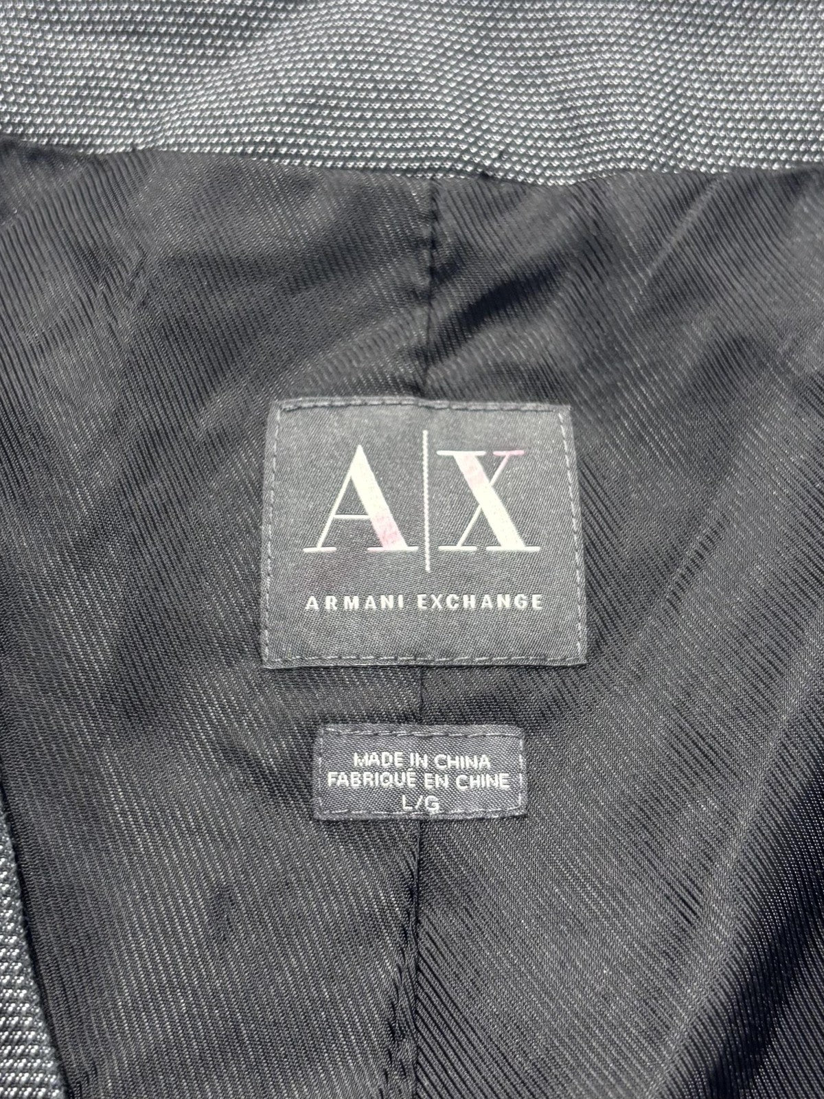 Armani Exchange Suit Vest Mens Large Gray Geometric Belted Back Formal 3 Piece