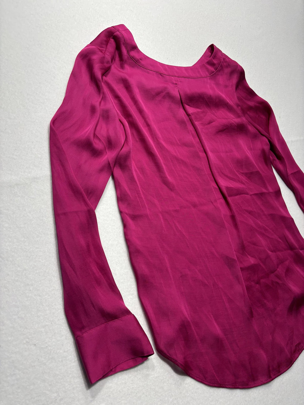 Banana Republic Top Womens S Pink Long Sleeve Scoop Neck Office Blouse