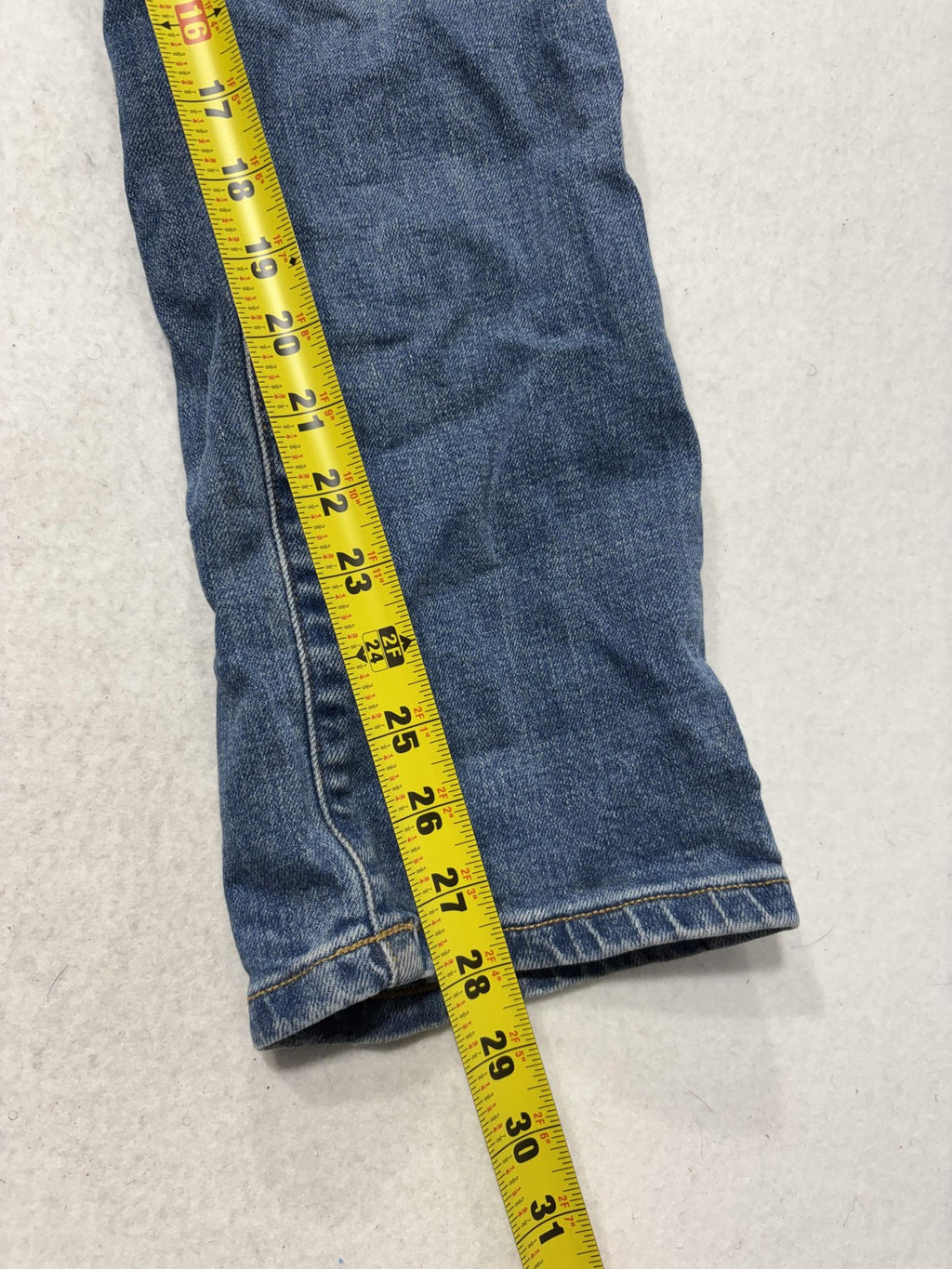 Mutual Weave The Straight Jeans Mens 34x30 Blue Medium Wash Distressed Stretch