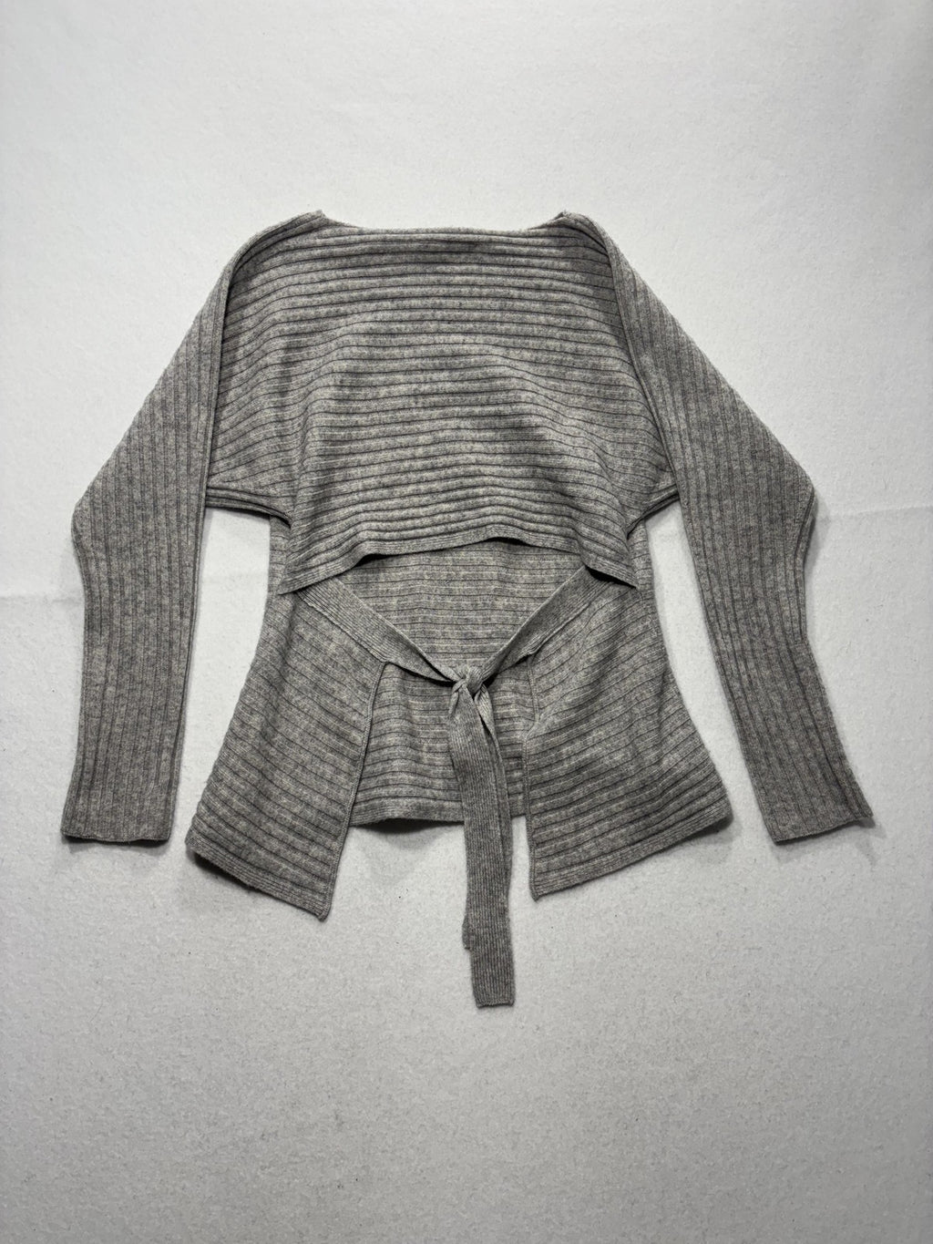 Vince Sweater Womens XS Gray Cashmere Boat Neck Belted Dolman Knit Pullover