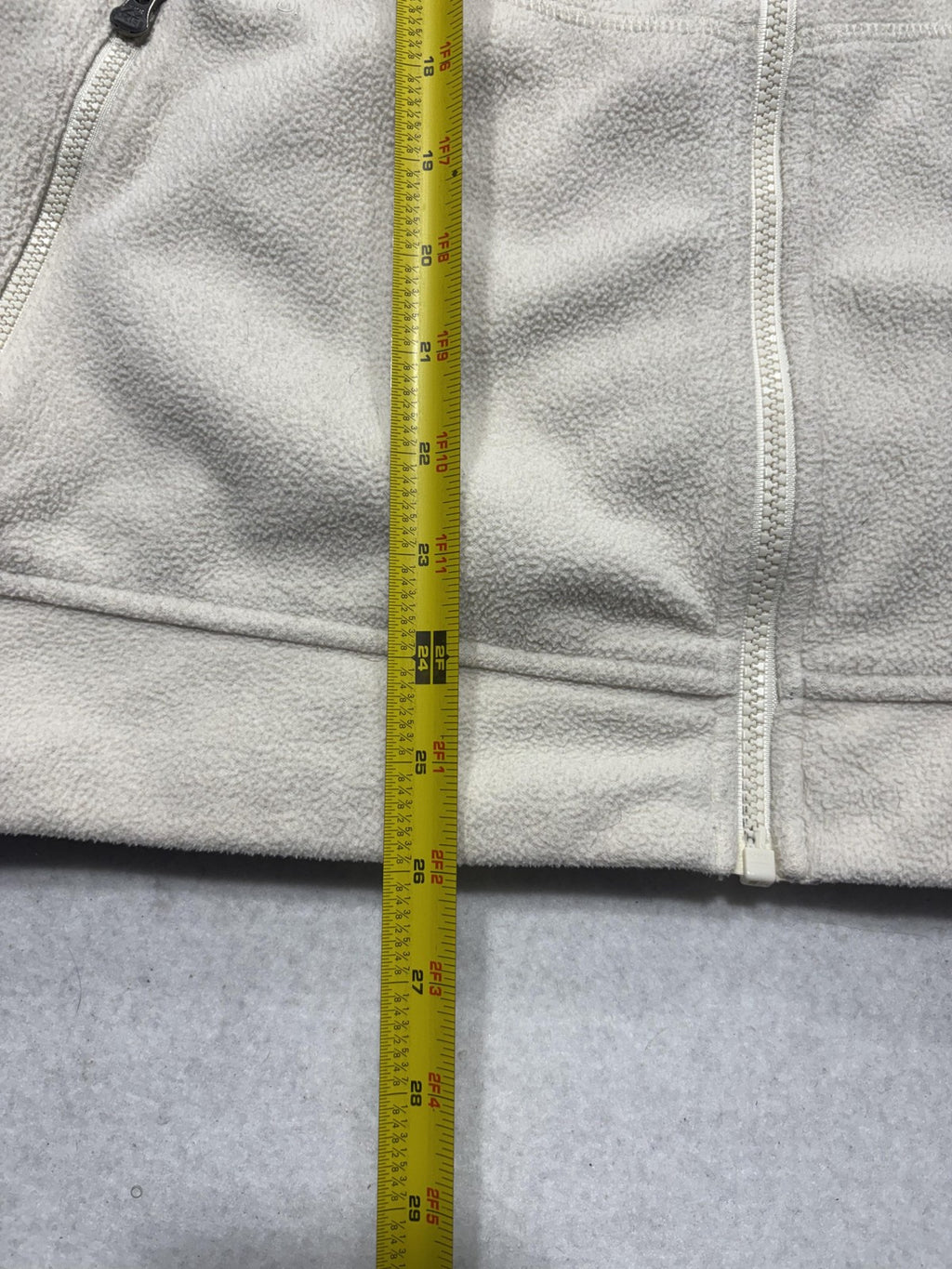 REI Jacket Womens Large White Fleece Full Zip Stand Collar Hiking Casual