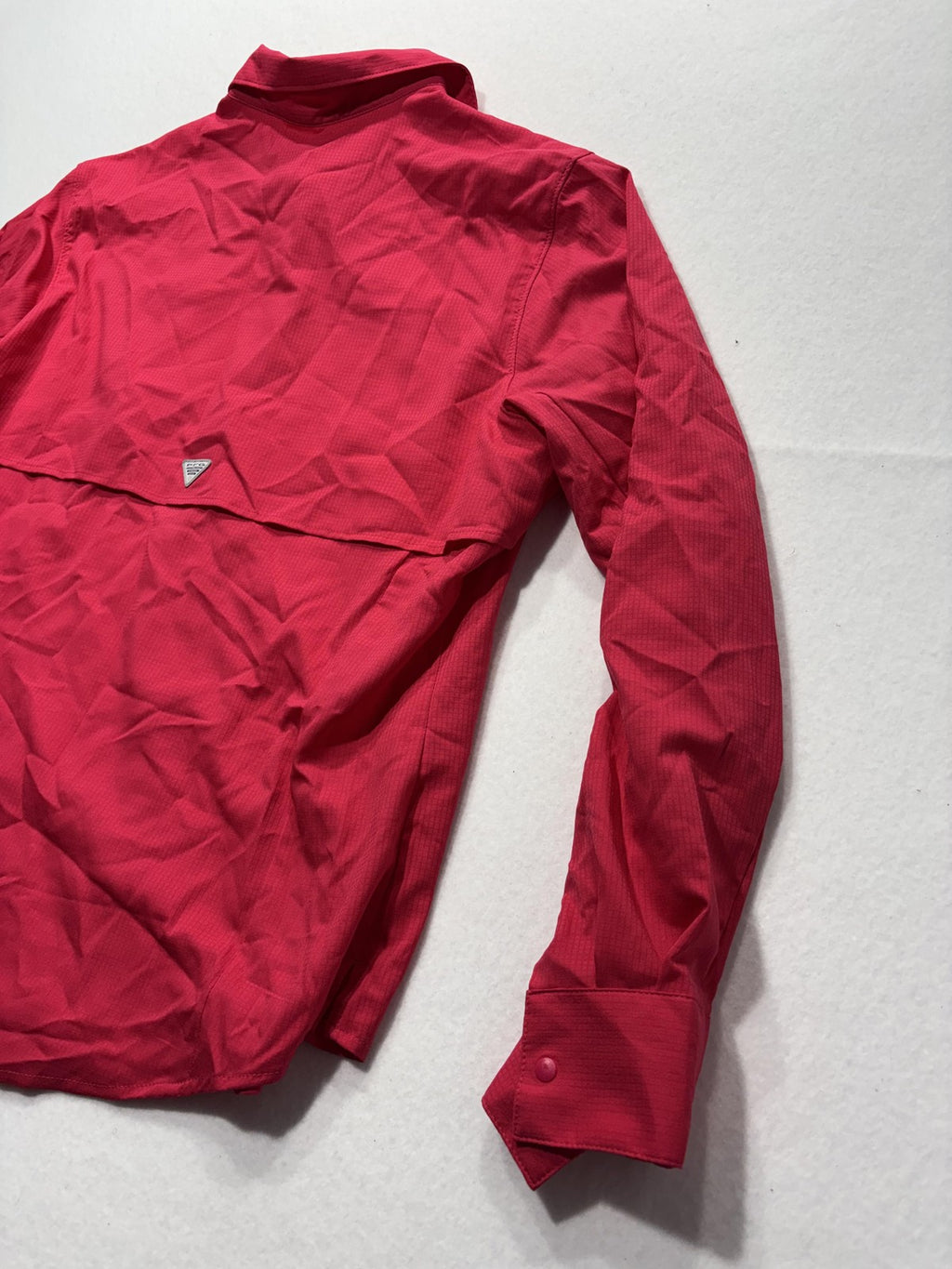 Columbia PFG Shirt Mens Large Red Long Sleeve Fishing Button Up Vented