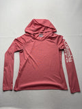 Columbia PFG Omni-Shade Shirt Womens L Pink Hooded Long Sleeve Sun Protection