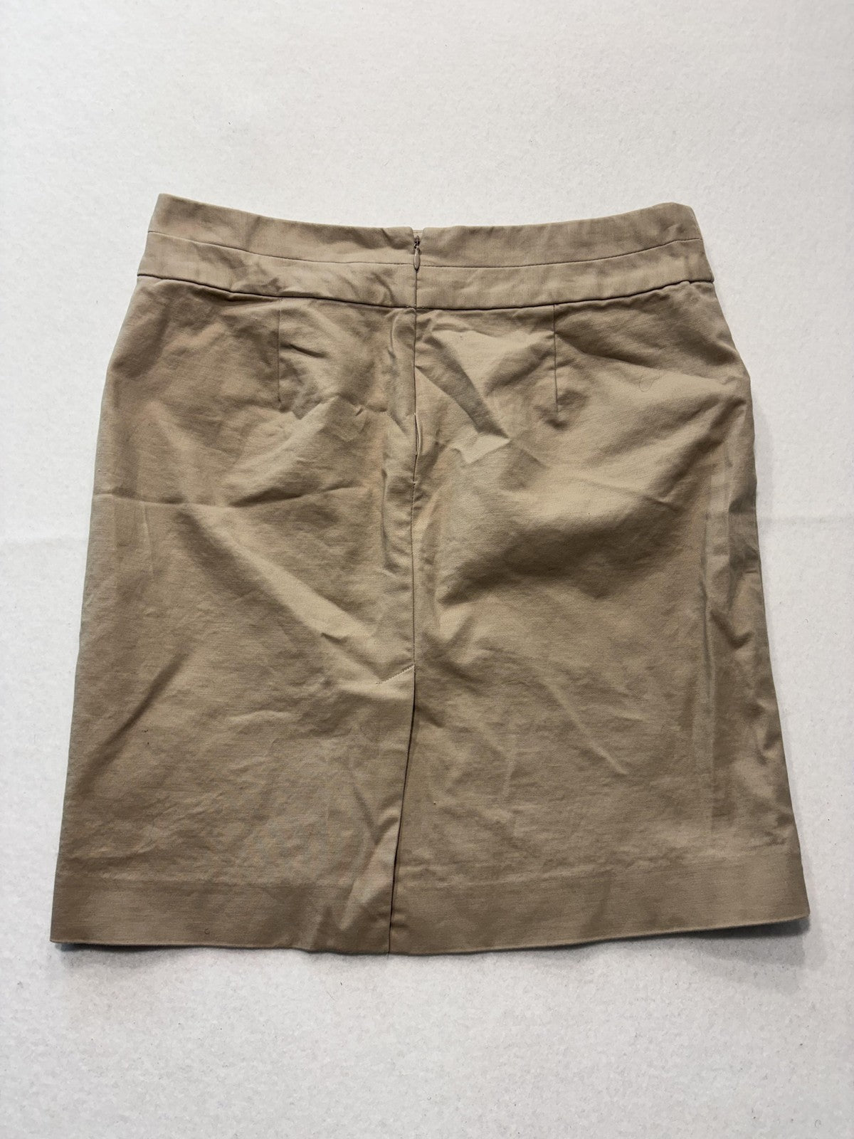 Banana Republic Skirt Womens 4 Beige Stretch Twill Knee Length Pencil Work