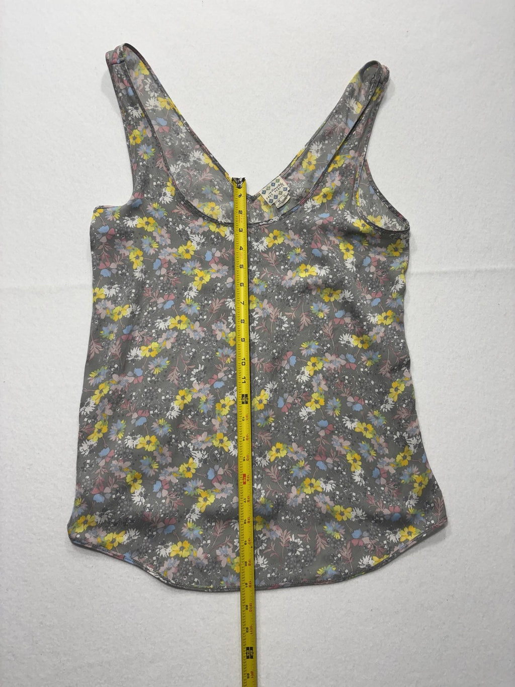 Free People Camisole Tank Top Womens M Gray Floral Intimately Stretch Jersey