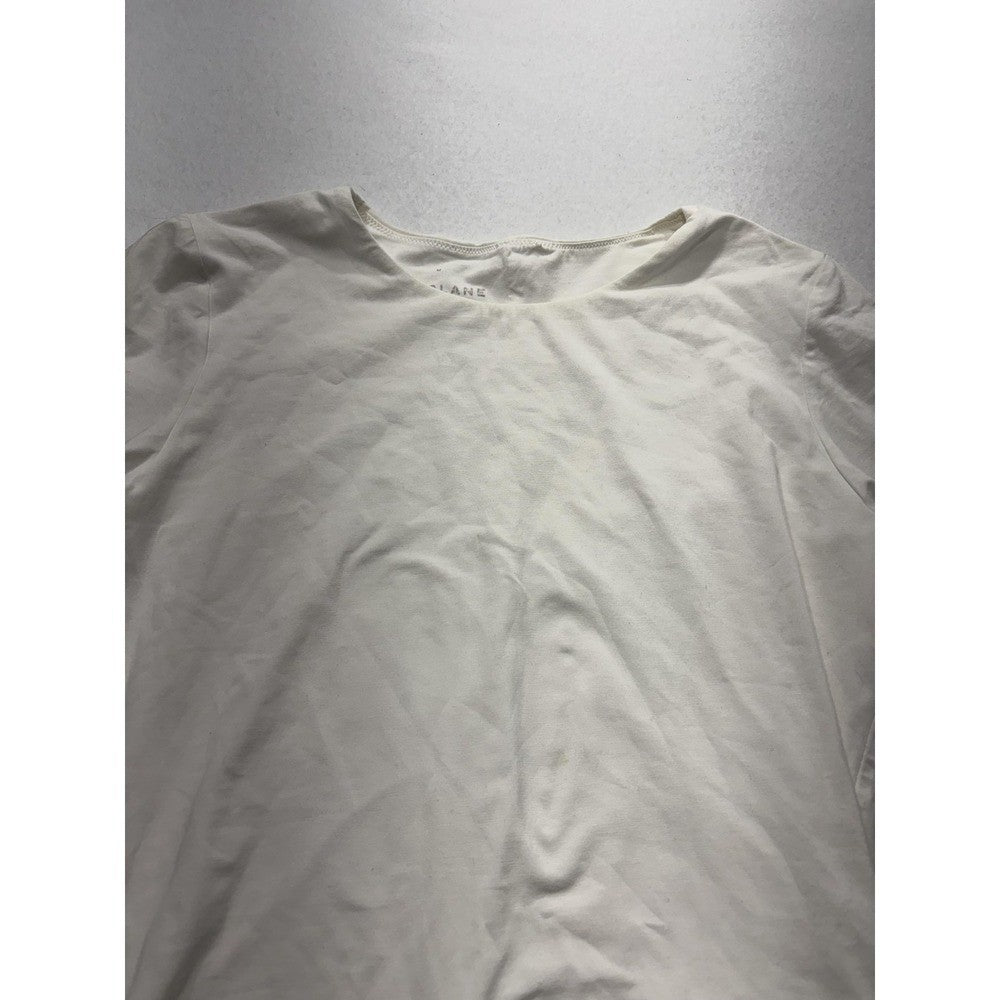 Everlane Bodysuit Womens Medium White Supima Cotton Jersey Short Sleeve Thong
