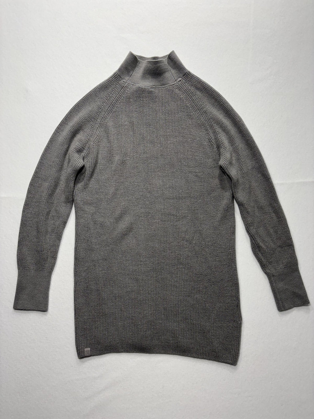 Lululemon Athletica Sweater Womens 2 Gray Mock Neck Long Sleeve Tunic Knit Slim