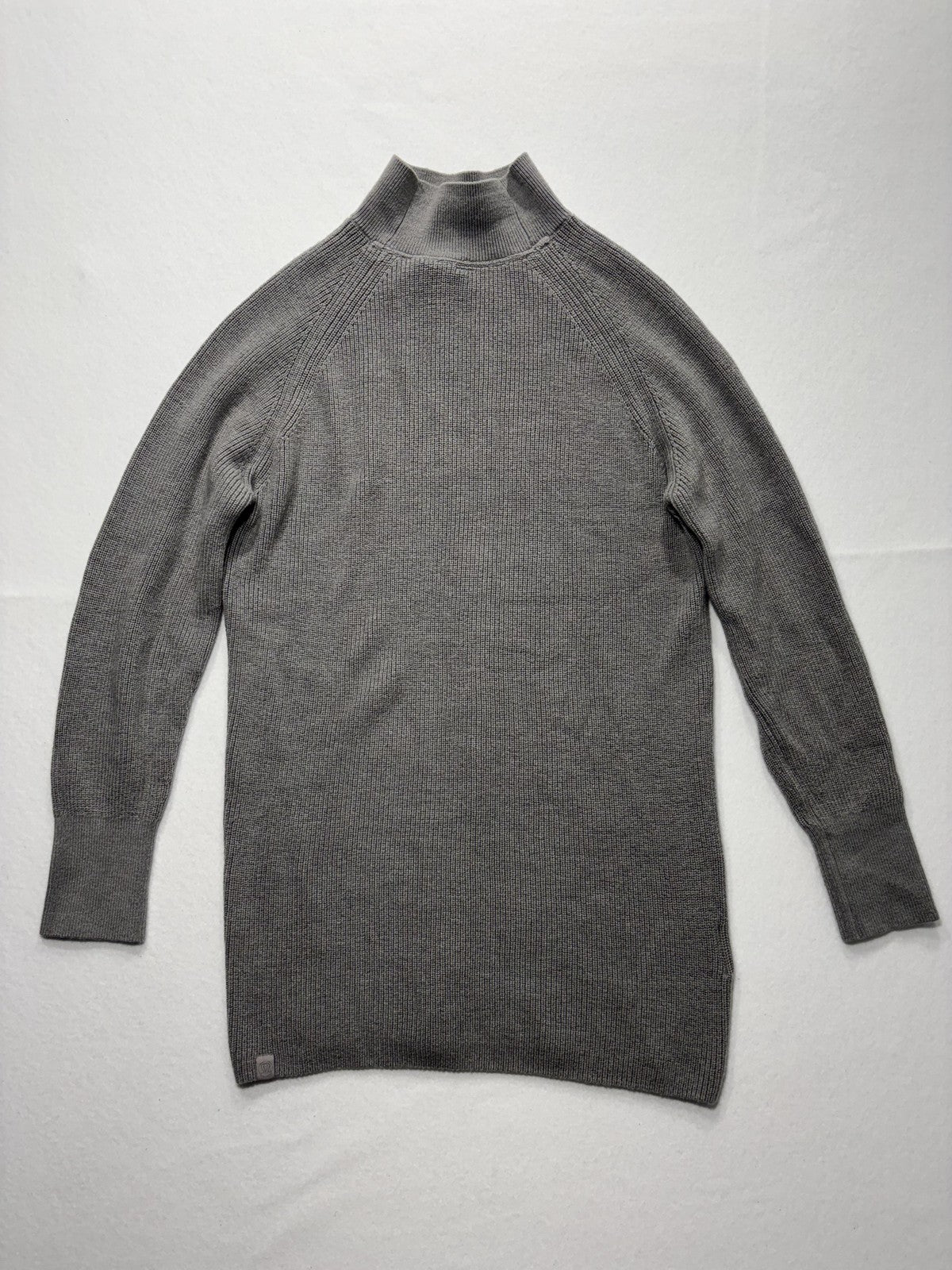 Lululemon Athletica Sweater Womens 2 Gray Mock Neck Long Sleeve Tunic Knit Slim