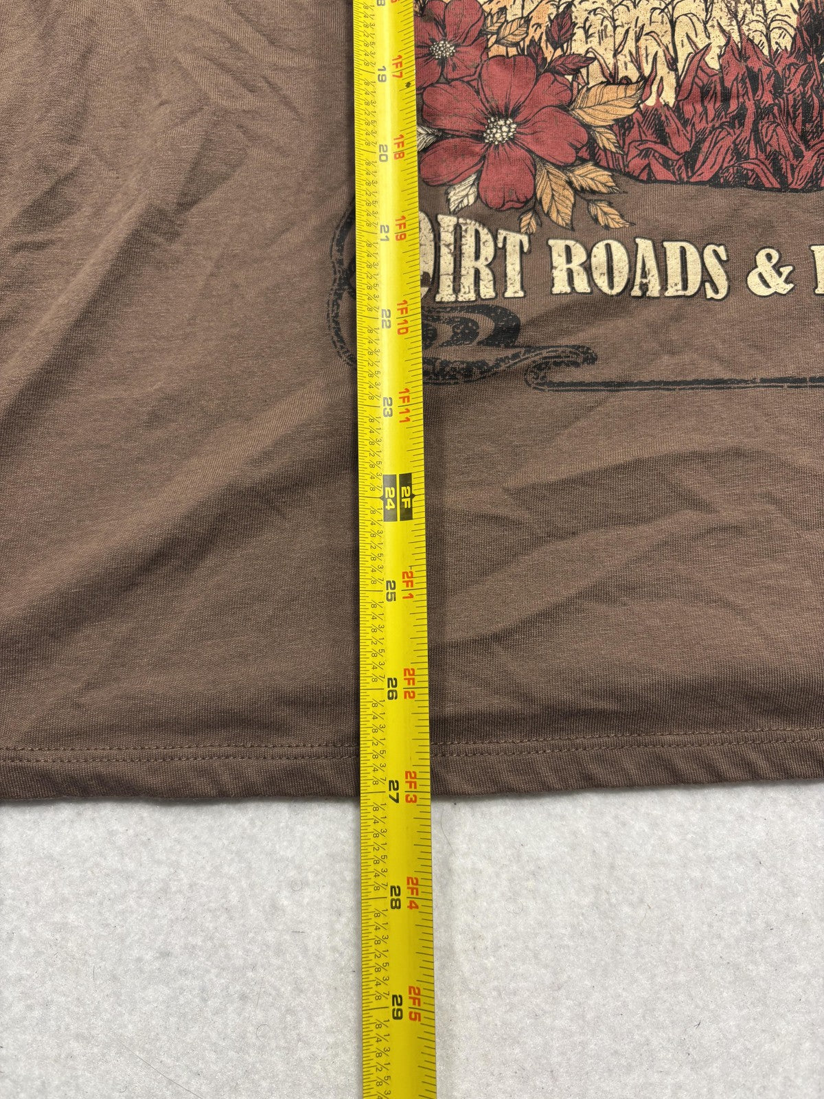 Maurices Shirt Womens XXL Brown Country Roads Graphic V Neck Tee Western Casual