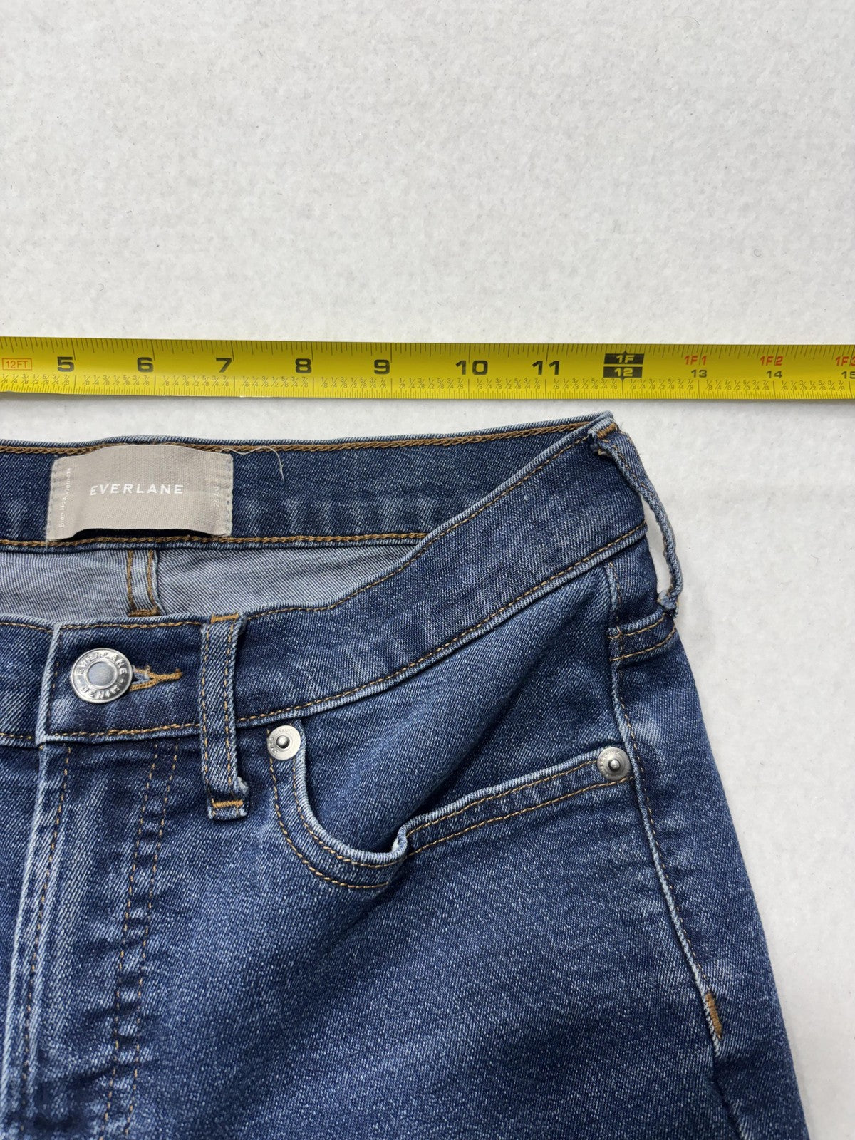 Everlane Jeans Womens 28 Blue Medium Wash Skinny Mid Rise Stretch Denim 28x27