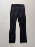 Lululemon Leggings Womens 4 Black Camo High Rise Cropped 23" Inseam Yoga Stretch