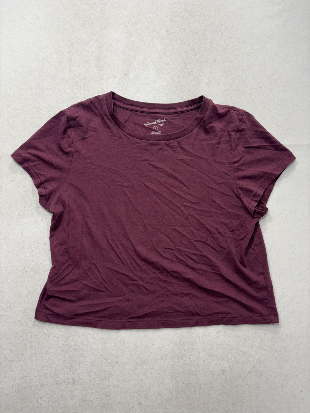 Universal Thread Shirt Womens Medium Purple Crew Neck Short Sleeve Cropped Tee