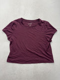 Universal Thread Shirt Womens Medium Purple Crew Neck Short Sleeve Cropped Tee