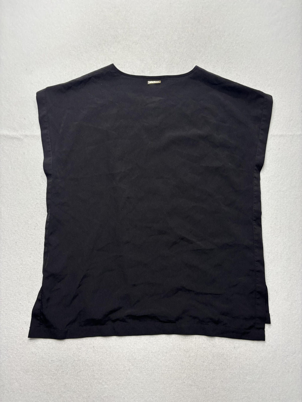 MICHAEL Michael Kors Blouse Womens Large Black Henley Sleeveless Tunic Top