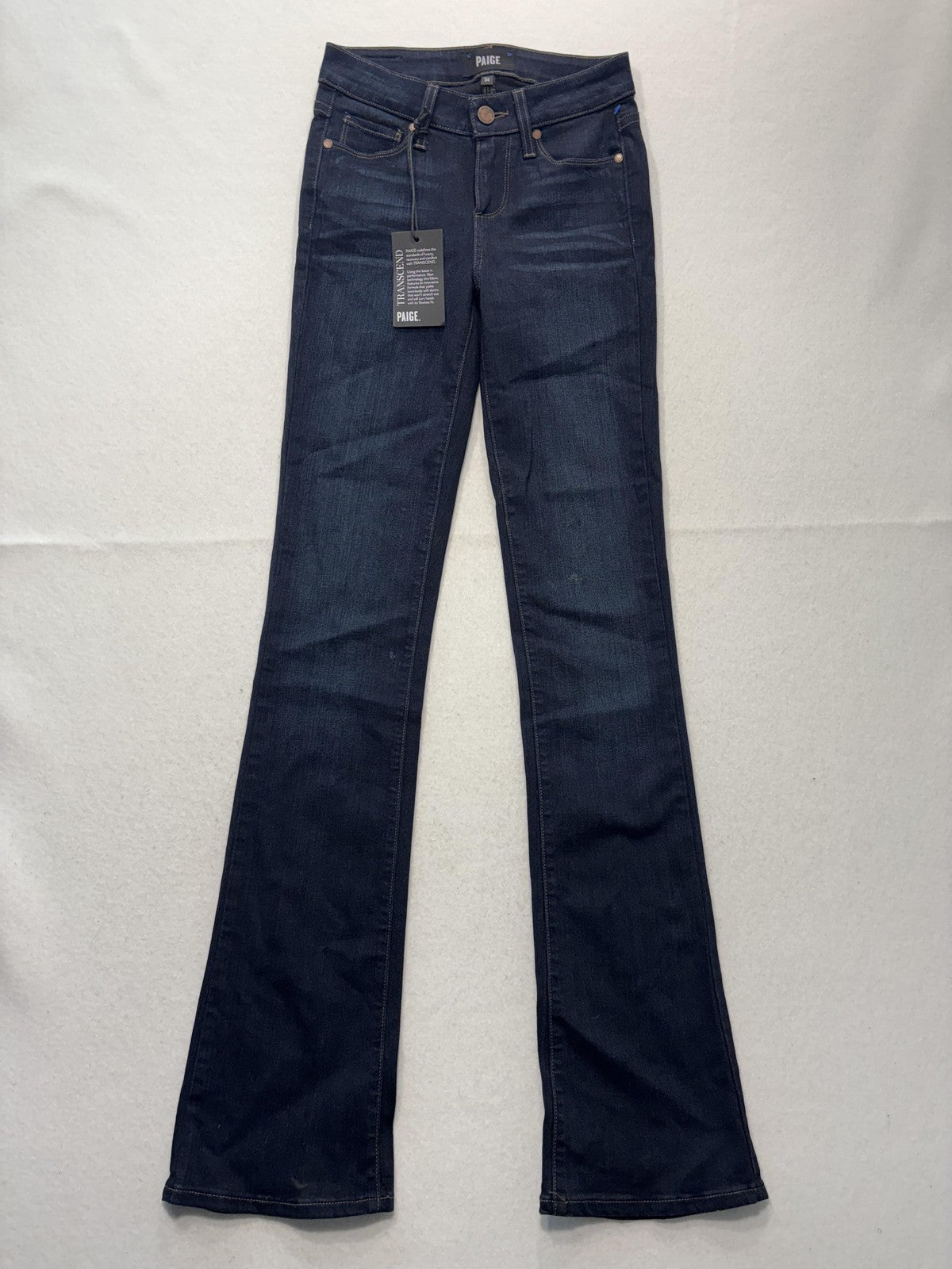 Paige Manhattan Jeans Womens 24 Blue Dark Wash Mid Rise Slim Boot 24x31 Stretch