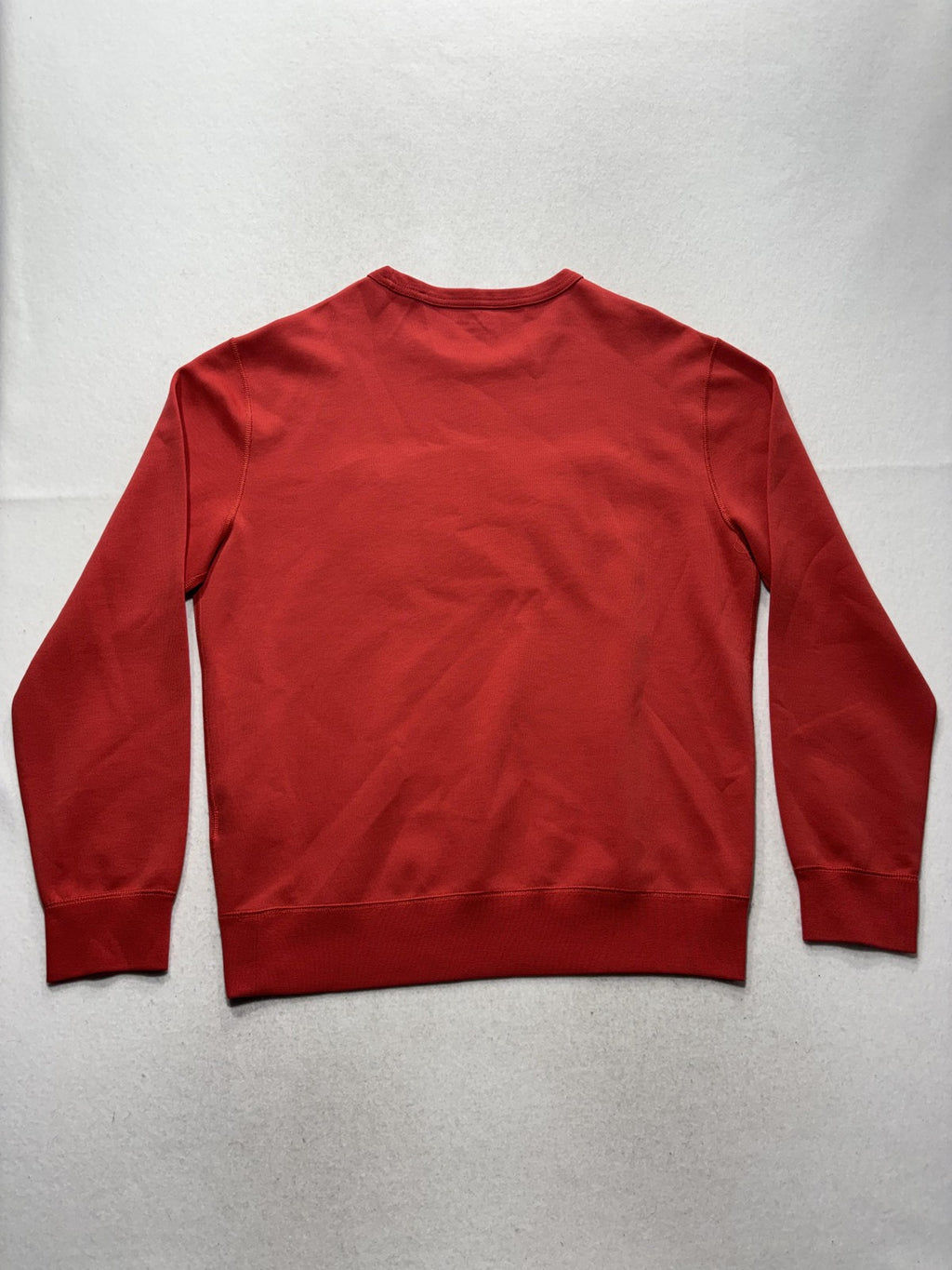 Polo Ralph Lauren Sweatshirt Mens Medium Red Crew Neck Logo Pullover Embossed