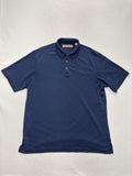 Tommy Bahama Polo Shirt Mens Medium Blue Striped Knit Short Sleeve Golf Casual