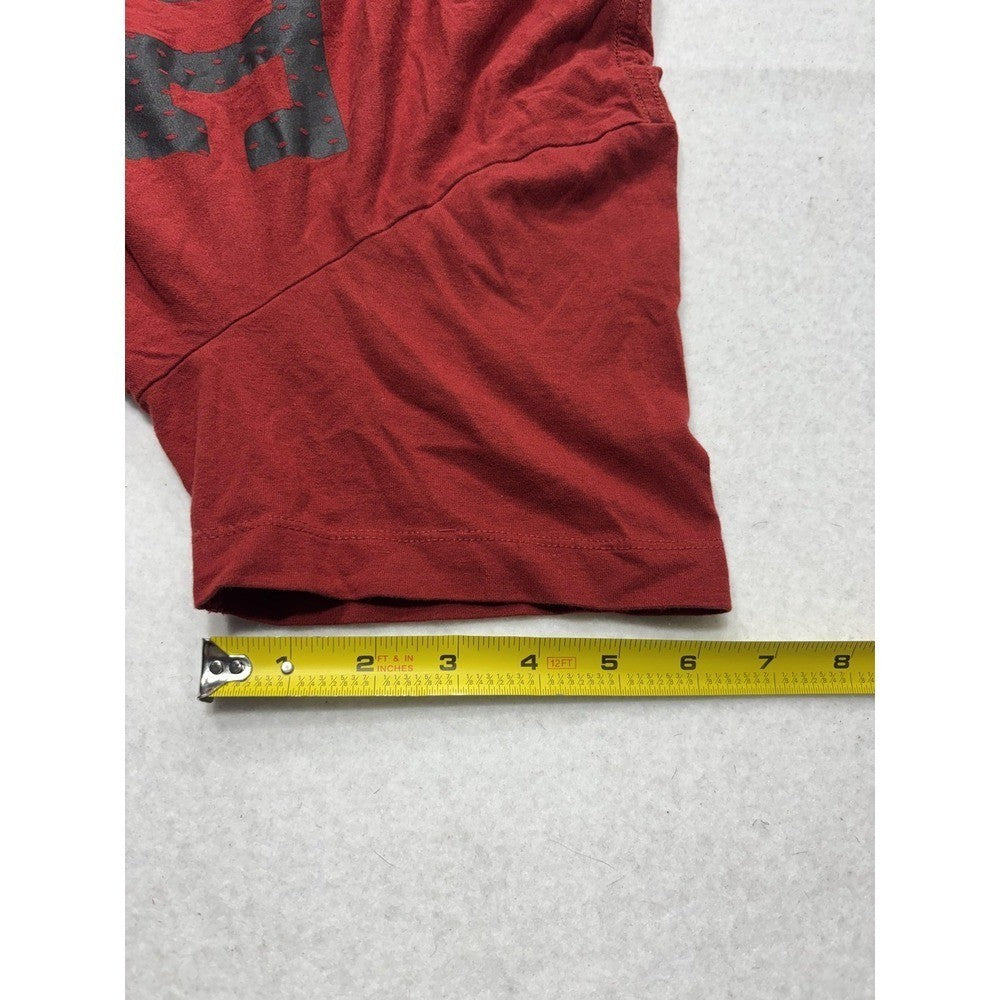 True Religion Shirt Mens Small Red Buddha Logo Graphic Tee Short Sleeve Cotton