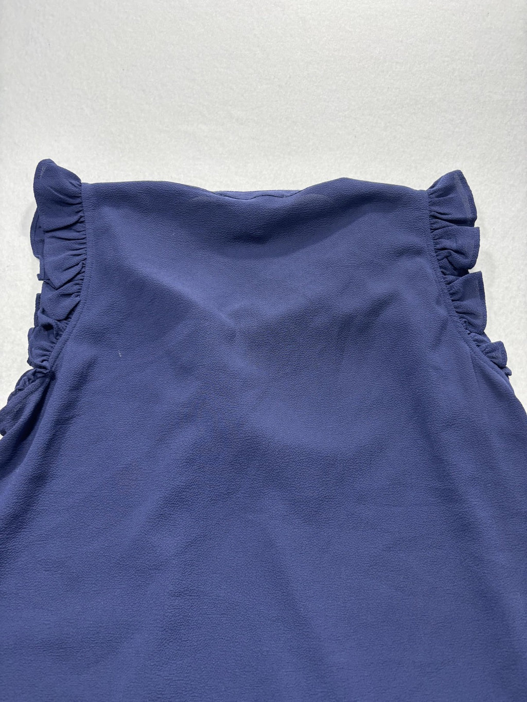 MICHAEL Michael Kors Blouse Womens Medium Blue V Neck Ruffle Sleeve Lace Up Top
