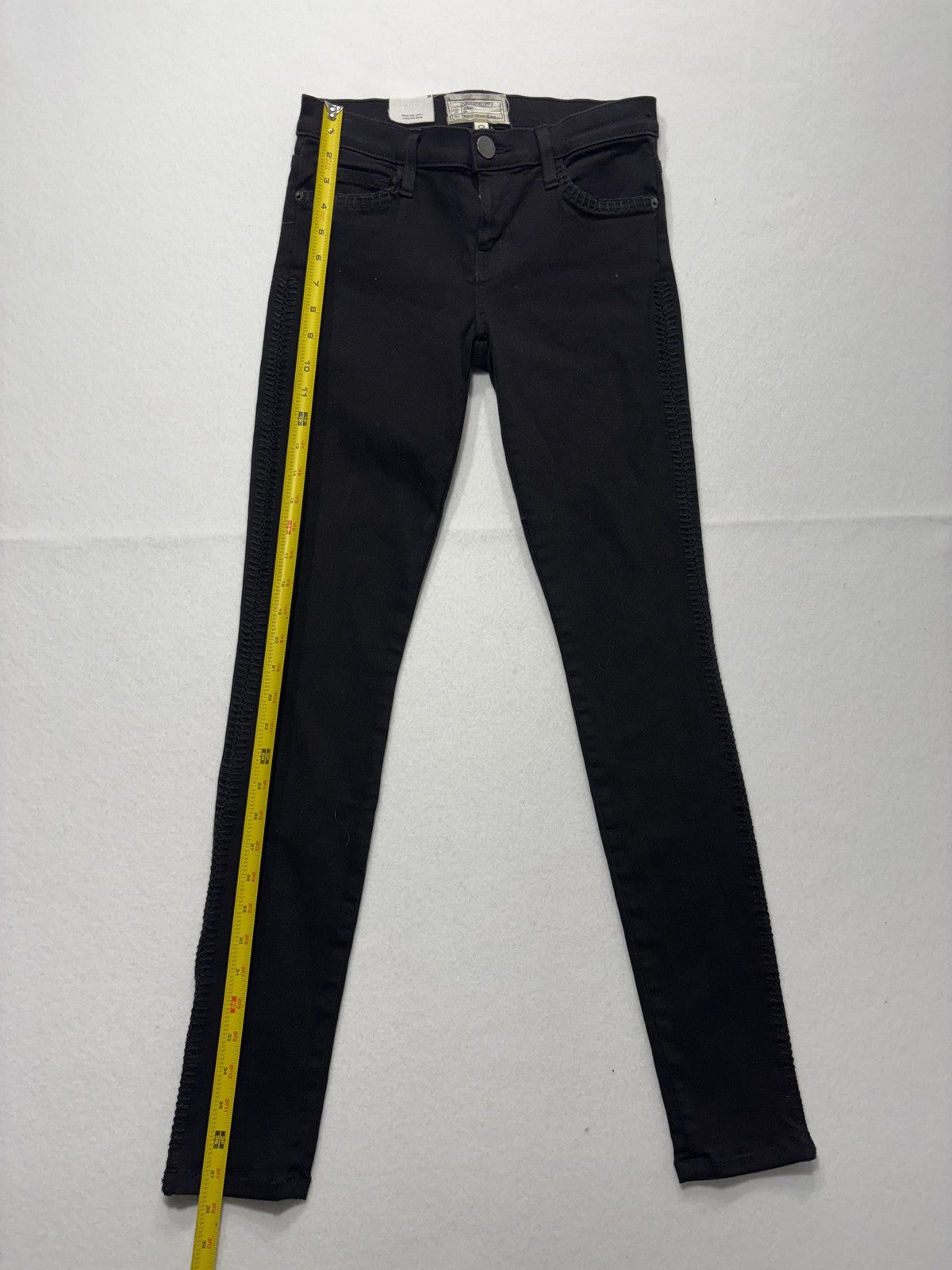 Current/Elliott Jeans Womens 26 Black Low Rise Ankle Skinny Stretch Crochet