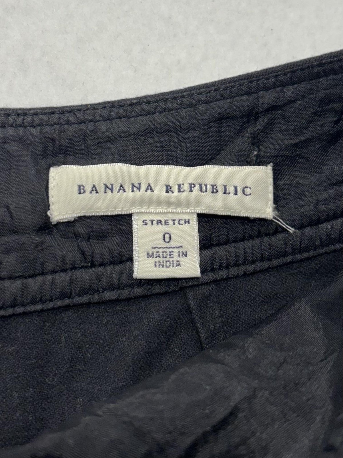 Banana Republic Skirt Womens 0 Black Stretch Knee Length Pencil Twill Work