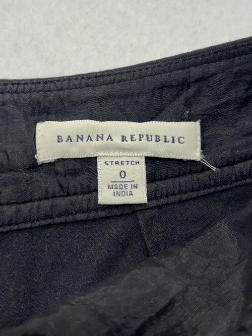 Banana Republic Skirt Womens 0 Black Stretch Knee Length Pencil Twill Work