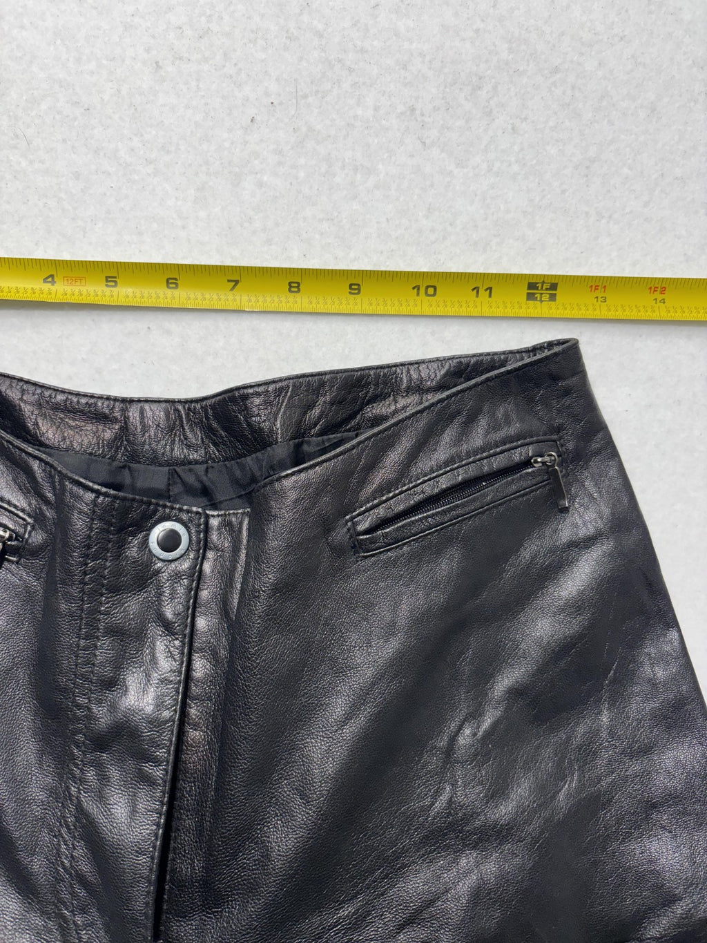 Jamie Sadock Dress Pants Womens 6 Black Leather Straight Leg Lined Zip Pockets