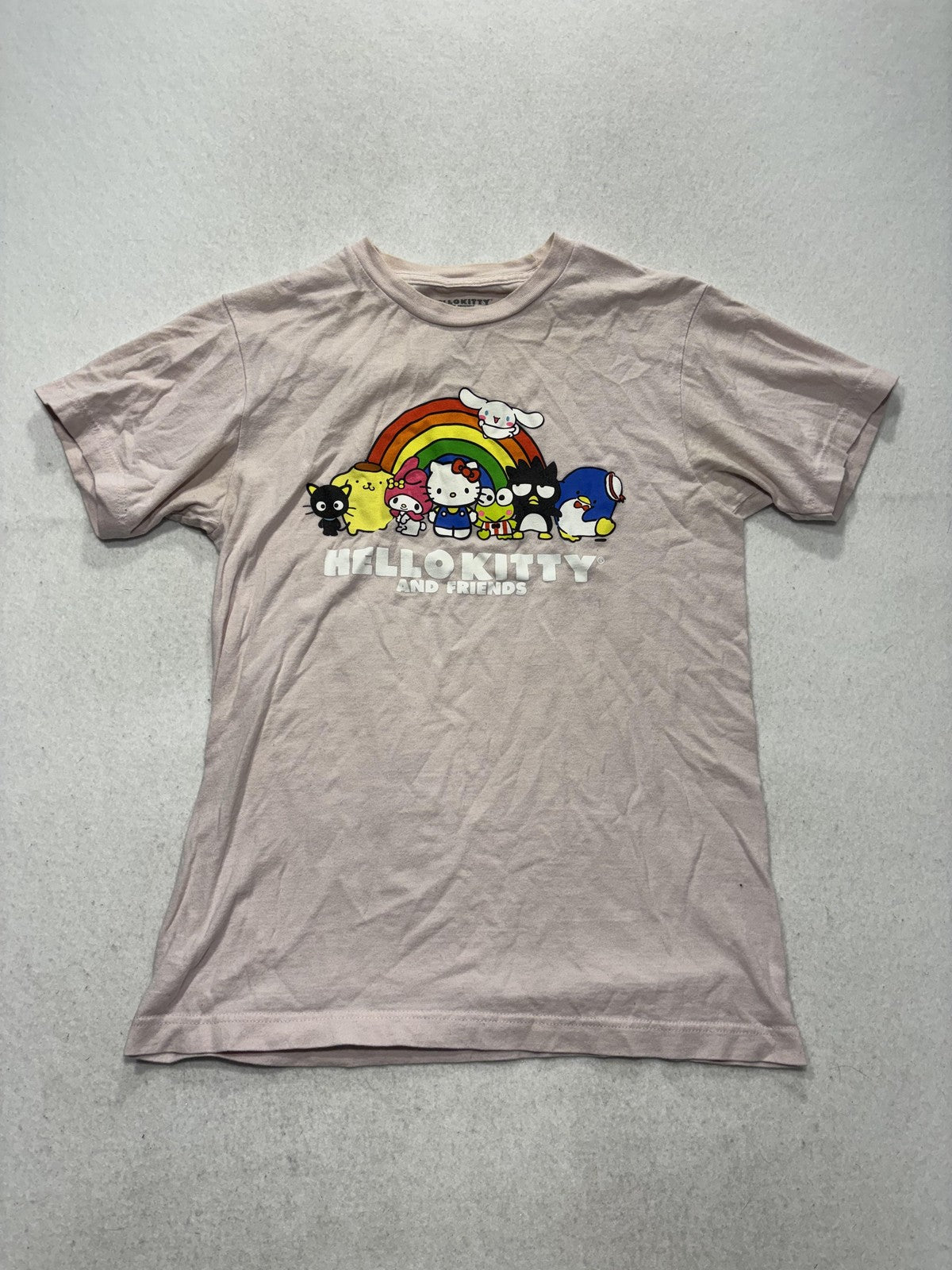 Sanrio Shirt Womens S Pink Hello Kitty And Friends Rainbow Graphic Tee SIL-34706