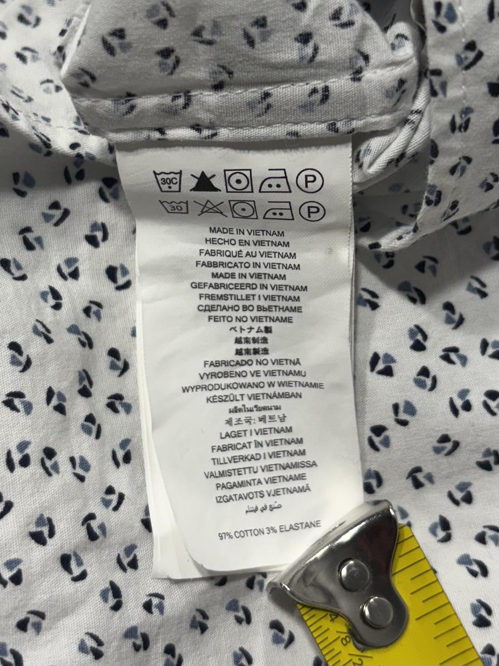 Michael Kors Shirt Mens Large White Floral Short Sleeve Button Up Slim Fit