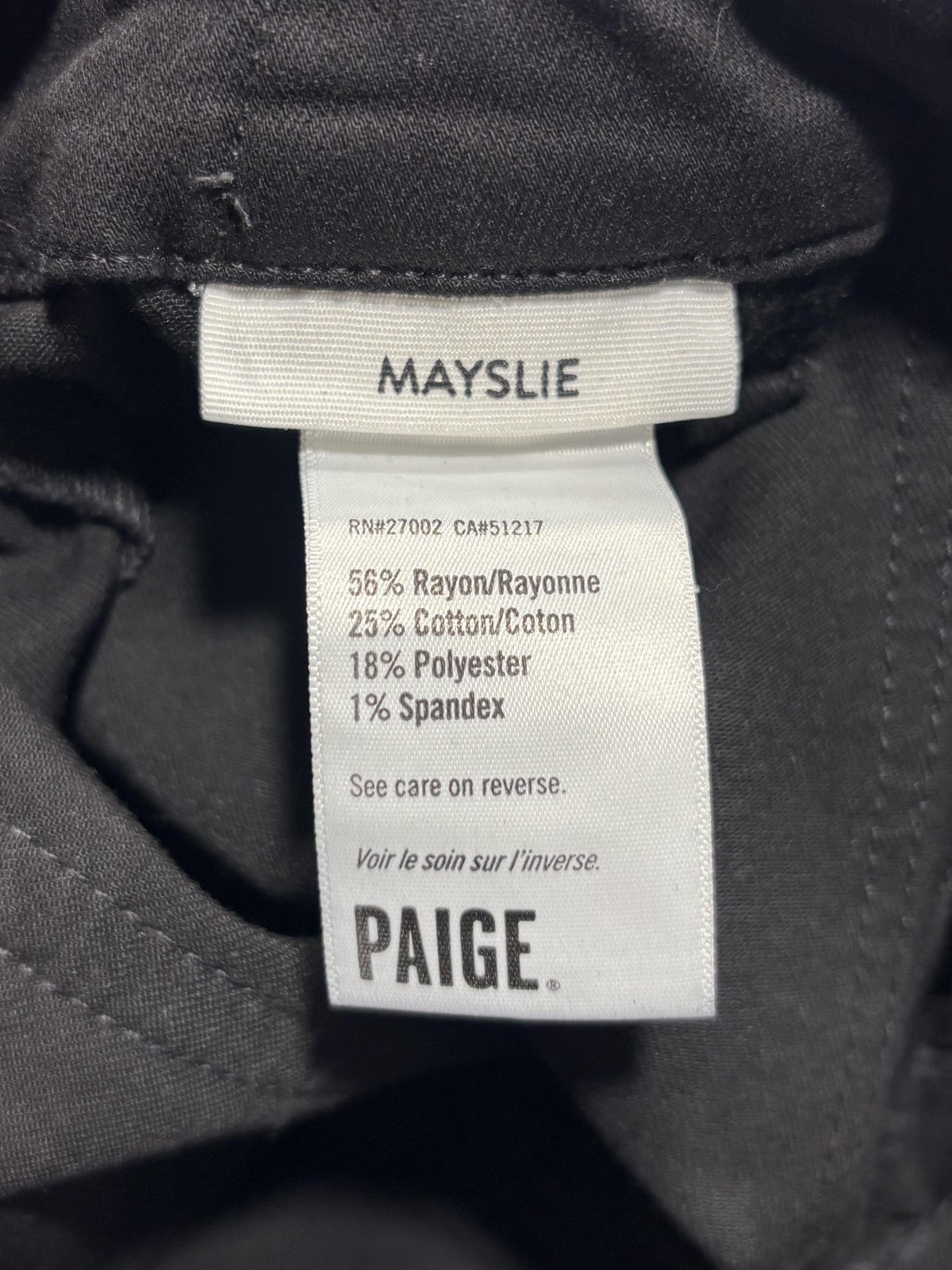 Paige Pants Womens 27 Black Mayslie Coated Denim Jogger Ankle Zip Cuffed Stretch